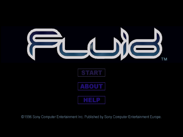 Fluid title screen for Playstation
